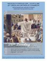 20th Sunday in Ordinary Time Aug 14th